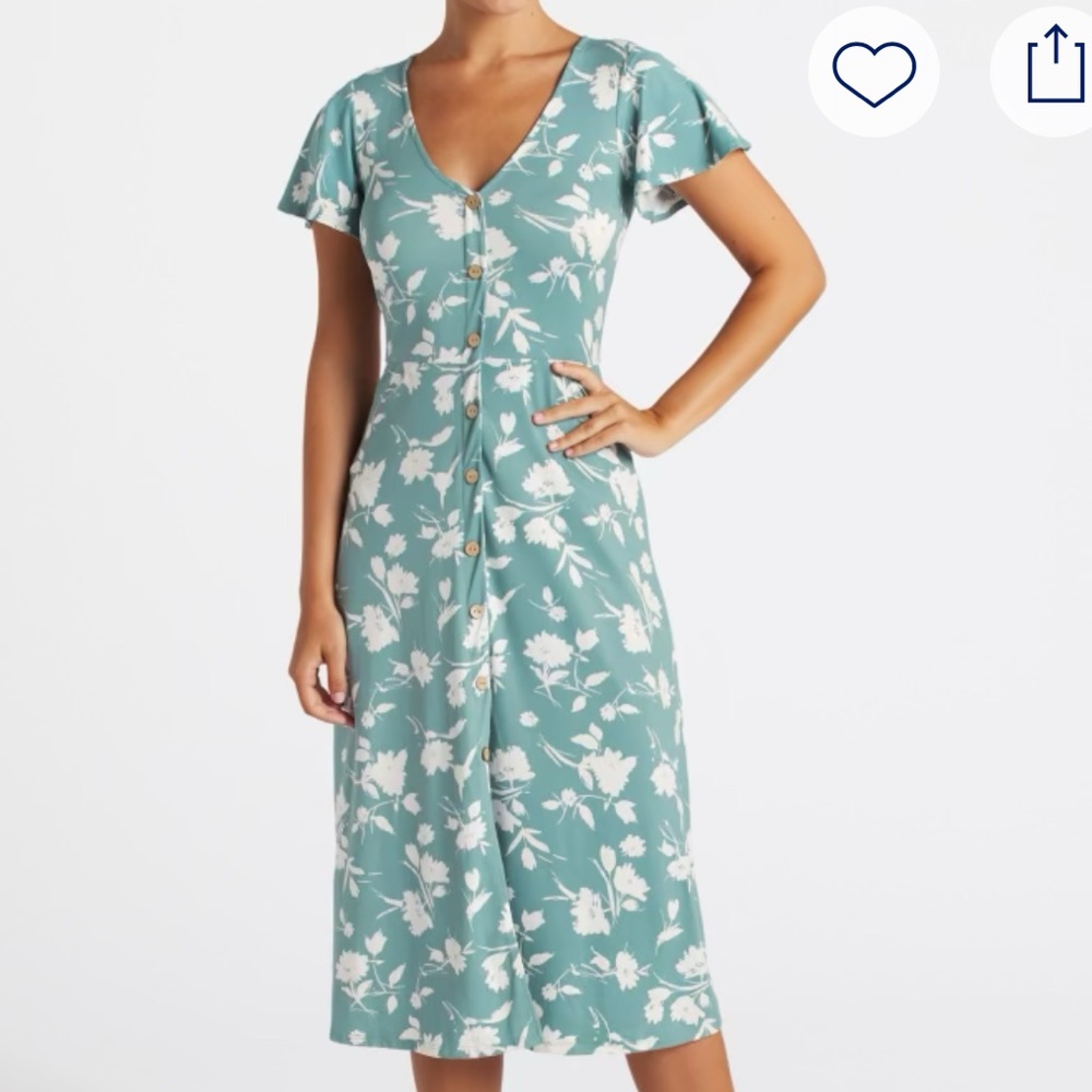 Fortune & Ivy | Floral Teal Dress